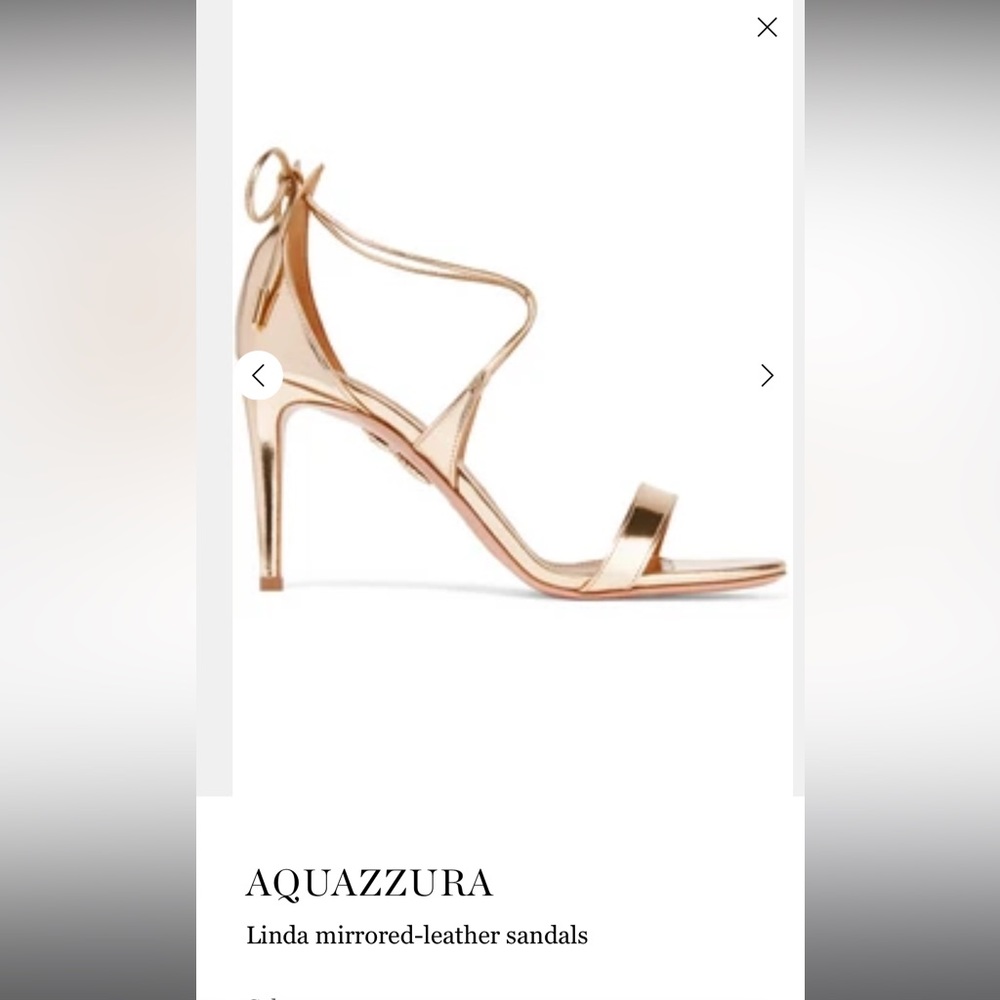 AQUAZZURA
Linda mirrored-leather sandals